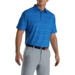 Footjoy Chalk Line Print Stretch Pique Self Collar -FairwayPro Store FTJ1351b