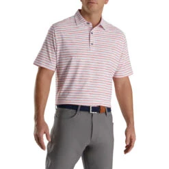 Footjoy Chalk Line Print Stretch Pique Self Collar -FairwayPro Store FTJ1351f