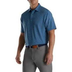 Footjoy Lisle Leaping Dolphins Print Self Collar -FairwayPro Store FTJ1352d