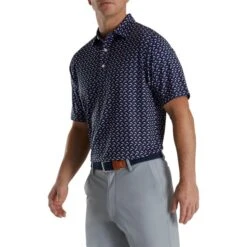 Footjoy Lisle Leaping Dolphins Print Self Collar -FairwayPro Store FTJ1352h