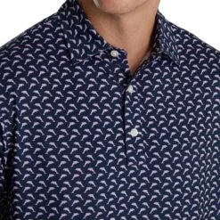 Footjoy Lisle Leaping Dolphins Print Self Collar -FairwayPro Store FTJ1352j