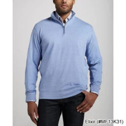 Peter Millar Heather Interlock Quarter Zip Sweaters W/ Logo 12 Peter Millar Heather Interlock Quarter Zip Sweaters W/ Logo -FairwayPro Store PTM0003 3d