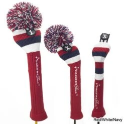 RocketTour Red Base Rugby Stripe Pom Pom Headcover