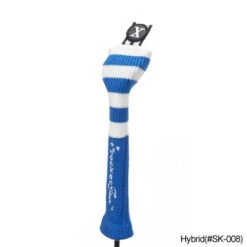 RocketTour Royal Blue Base Rugby Stripe Pom Pom Headcover -FairwayPro Store ROC0007 7c